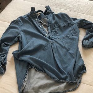 Denim Button Up Pullover